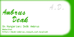 ambrus deak business card
