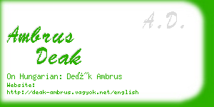 ambrus deak business card